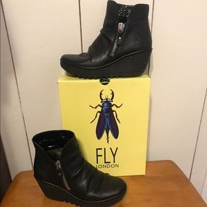 Fly London wedge booties